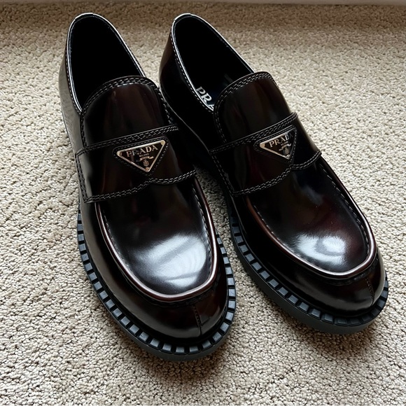 Prada Other - PRADA CHOCOLATE BRUSHED LOAFERS